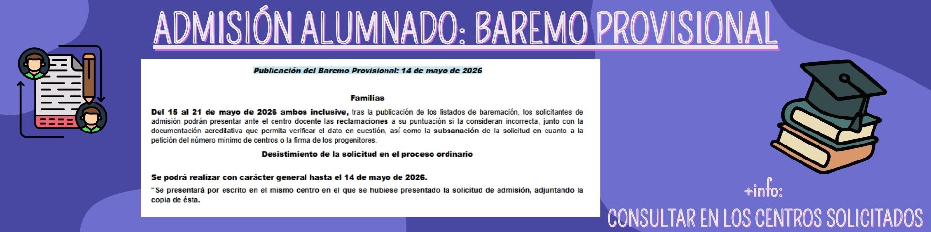 Baremo provisional admisión 26/27